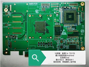 10层阻抗控制TG170树脂塞孔金手指